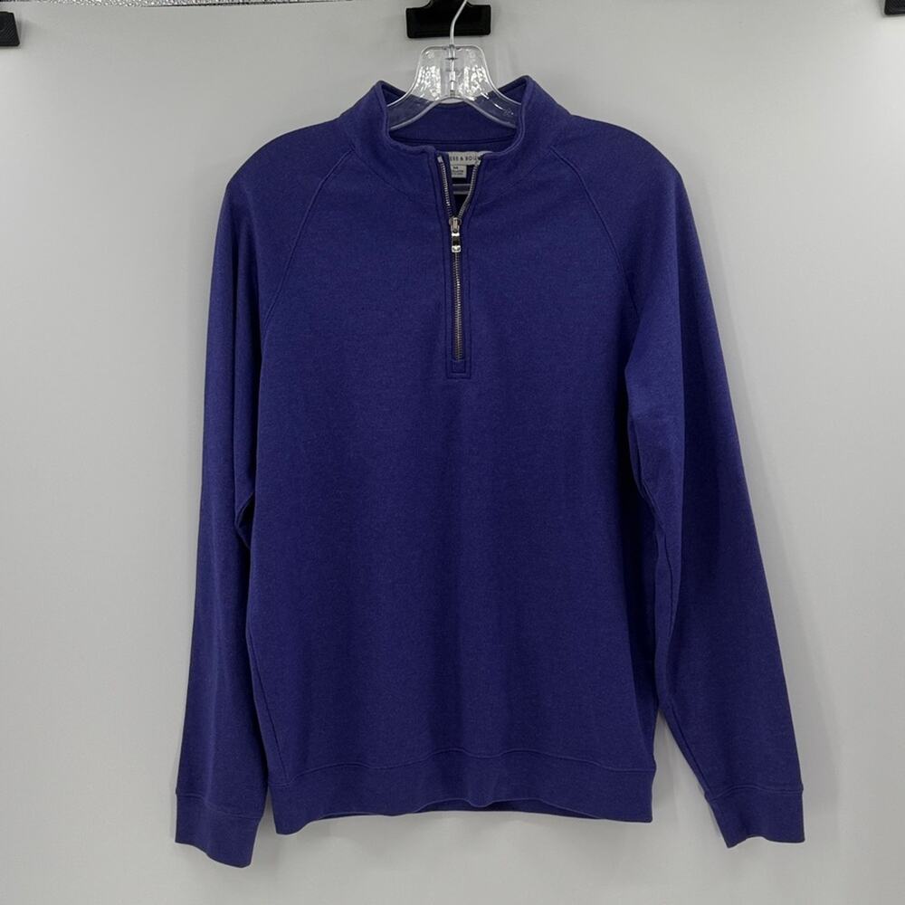 Holderness & Bourne Men's Tailored Fit 1/4 Zip Pullover - Purple - Medium